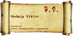Hedwig Viktor névjegykártya